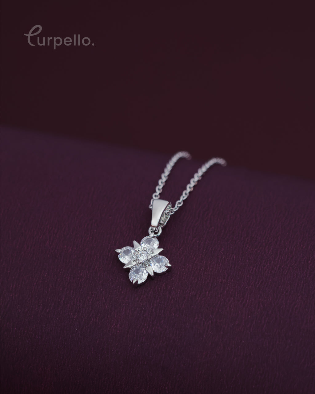 Curpello Crystal Blossom Pendant Chain