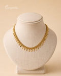 Minimal Antique Gold Leaf Charm Choker Necklace for Women