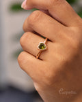 Elora Heart Ring – Olive Green