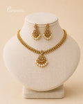 Purpello Antique Pearl Drop Pendant Necklace Set