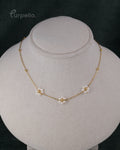 Purpello Anti-tarnish Pearl Floral Neckalce
