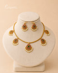 Antique Navaratna-Inspired Pearl Drop Necklace Set