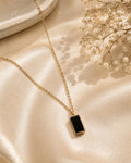 Purpello Rose Gold Black Rectangle Pendant