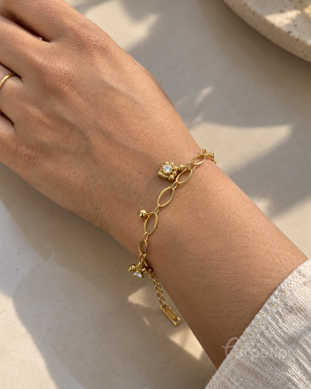 Golden Charm Anti-Tarnish Bracelet