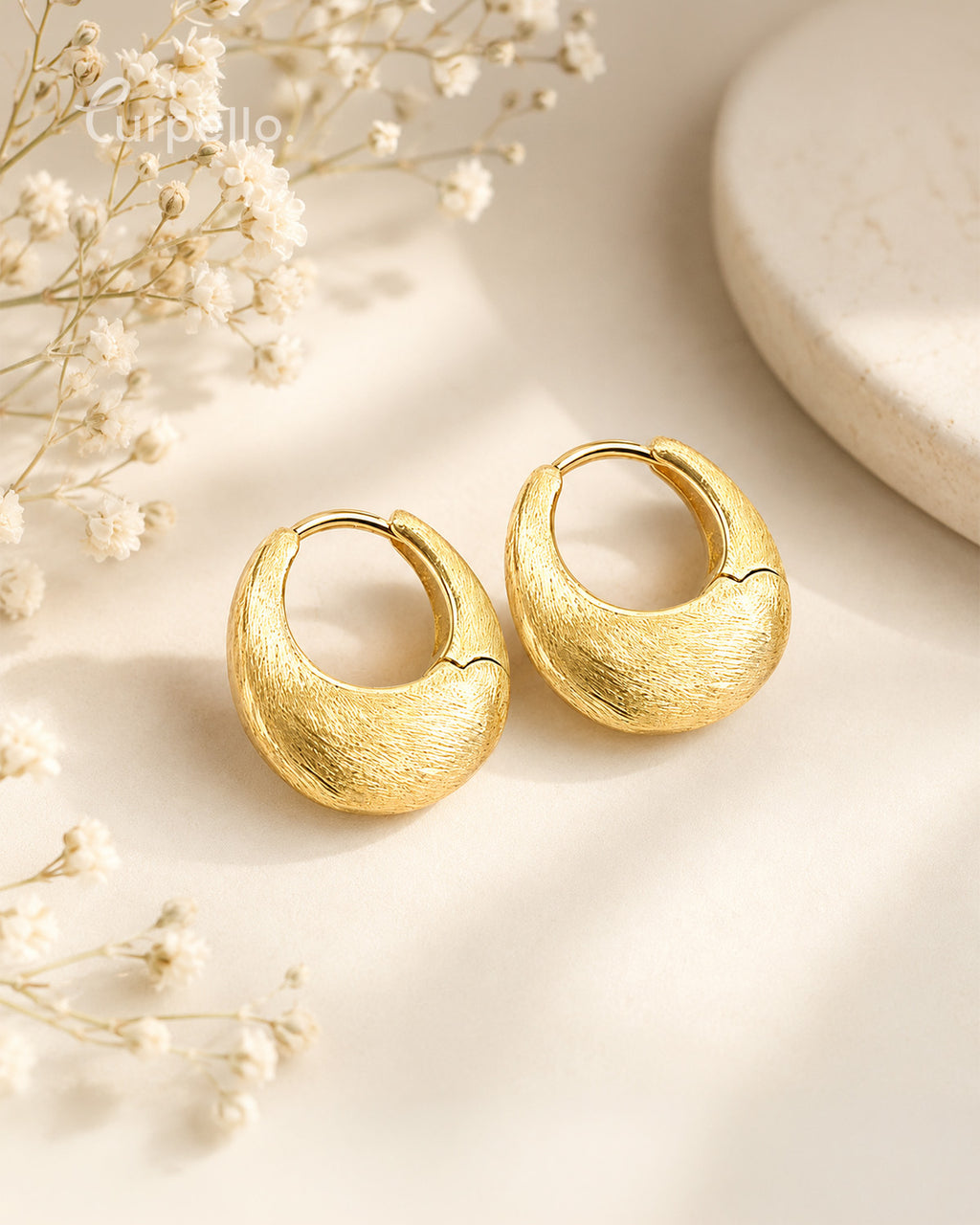 Purpello Gold Huggie Hoop Earrings