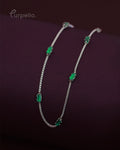 Purpello Emerald Green Stone Minimal Chain