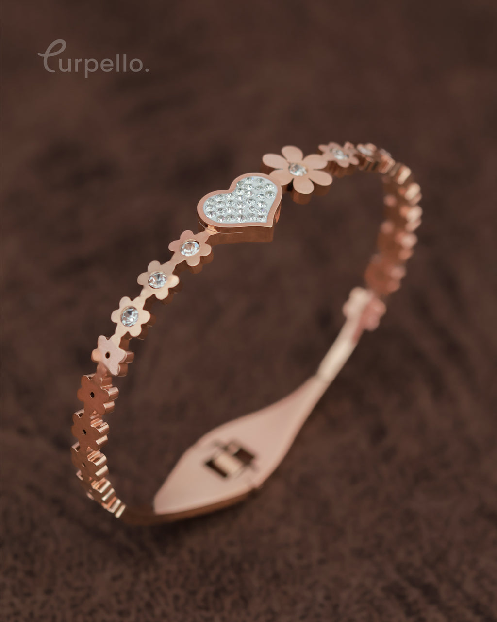 Purpello Floral Heart Anti-Tarnish Bracelet