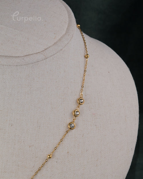 Purpello Anti-tarnish Crystal Studded Necklace