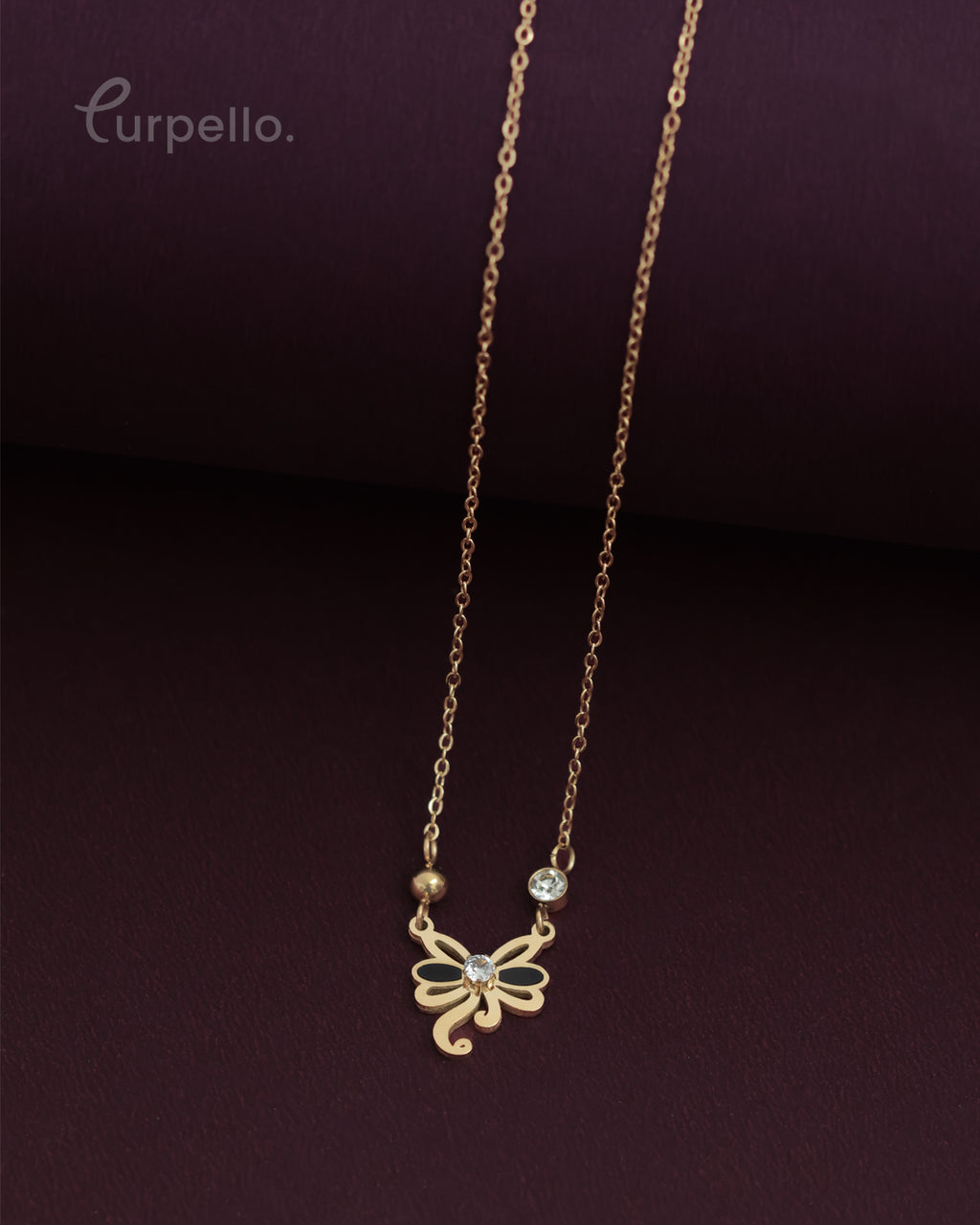 Purpello Elegant Butterfly Charm Anti-Tarnish Chain