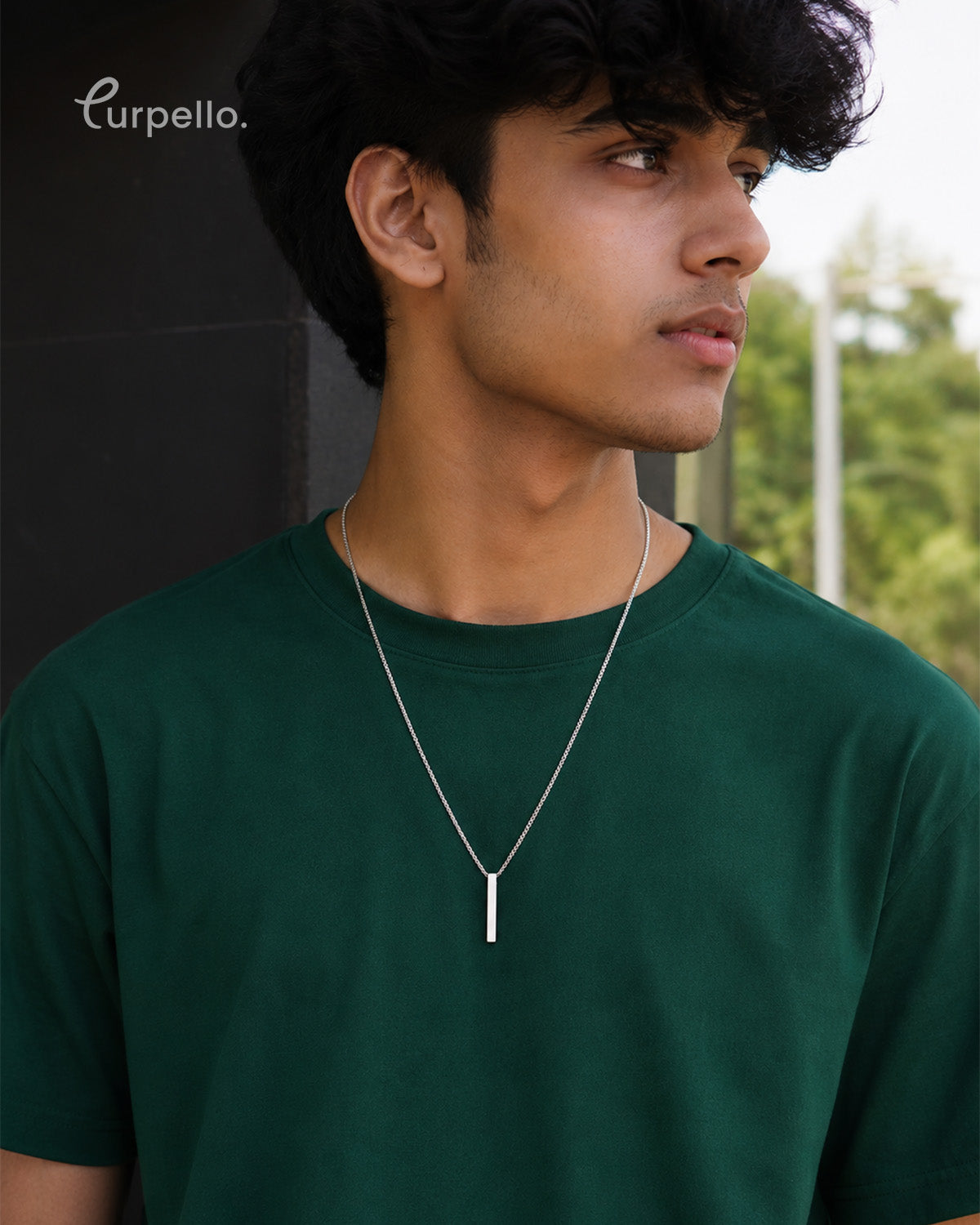 Minimalist Anti-Tarnish Bar Pendant Chain for Men
