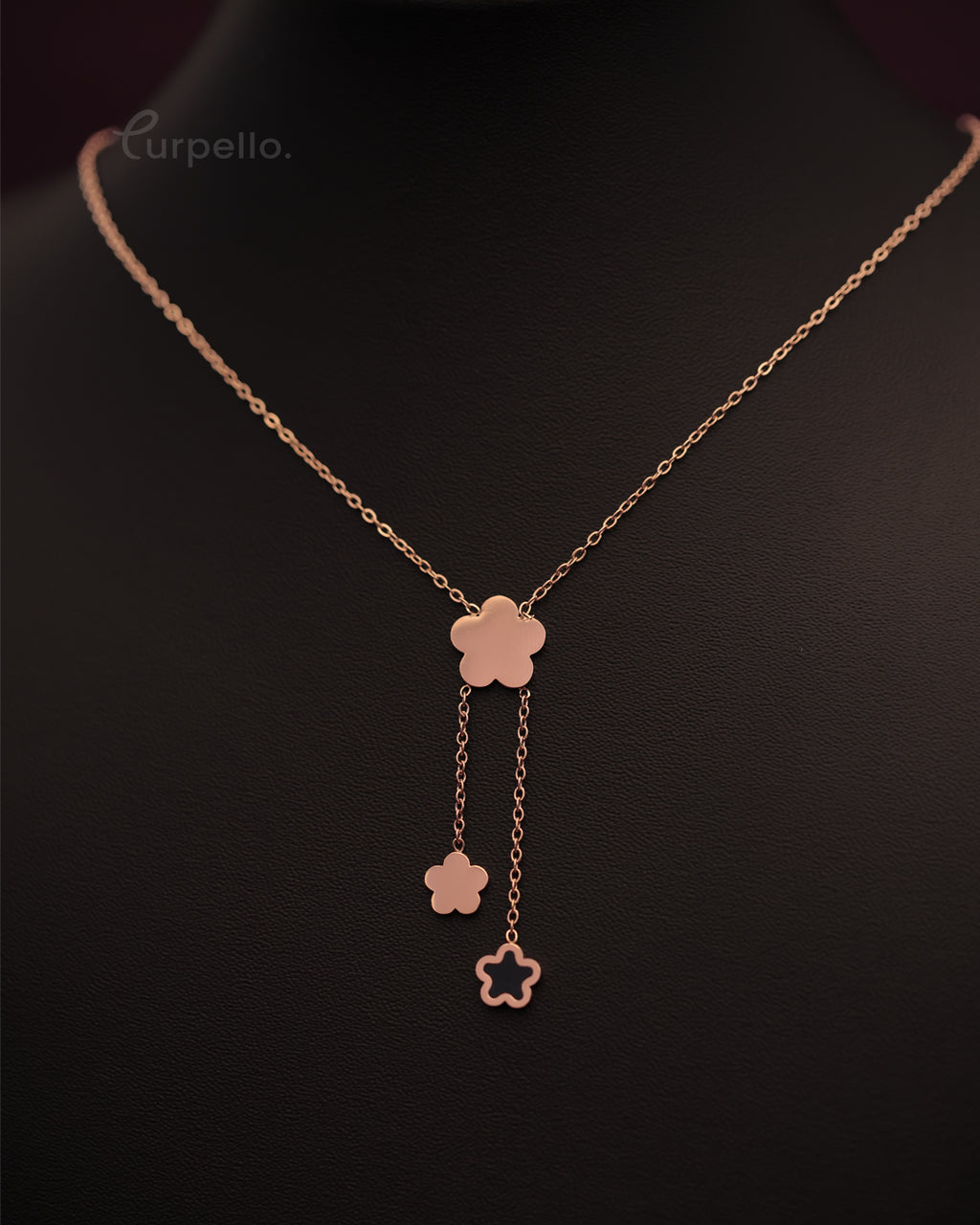 Purpello Minimal Floral Drop Chain
