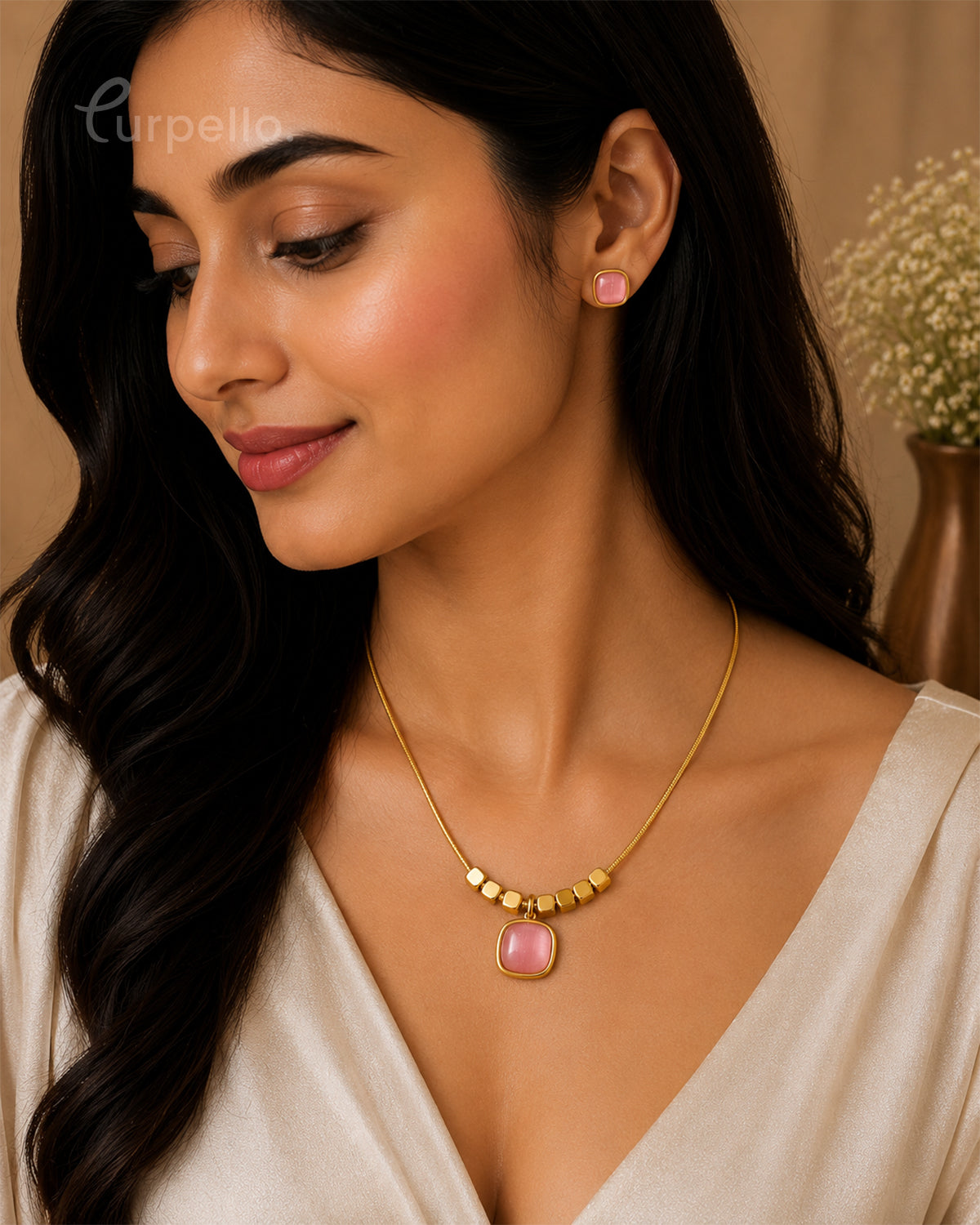 Purpello Blush Glow Minimal Pendant Set