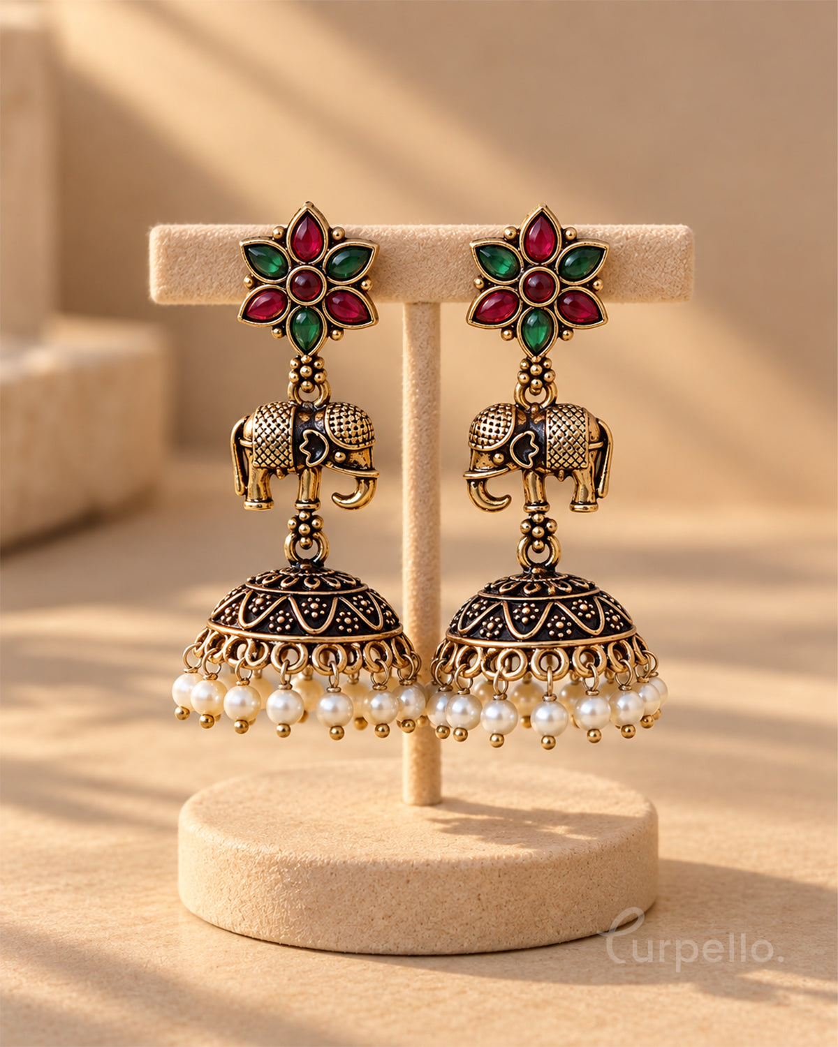 Purpello Elephant Jhumka Earrings