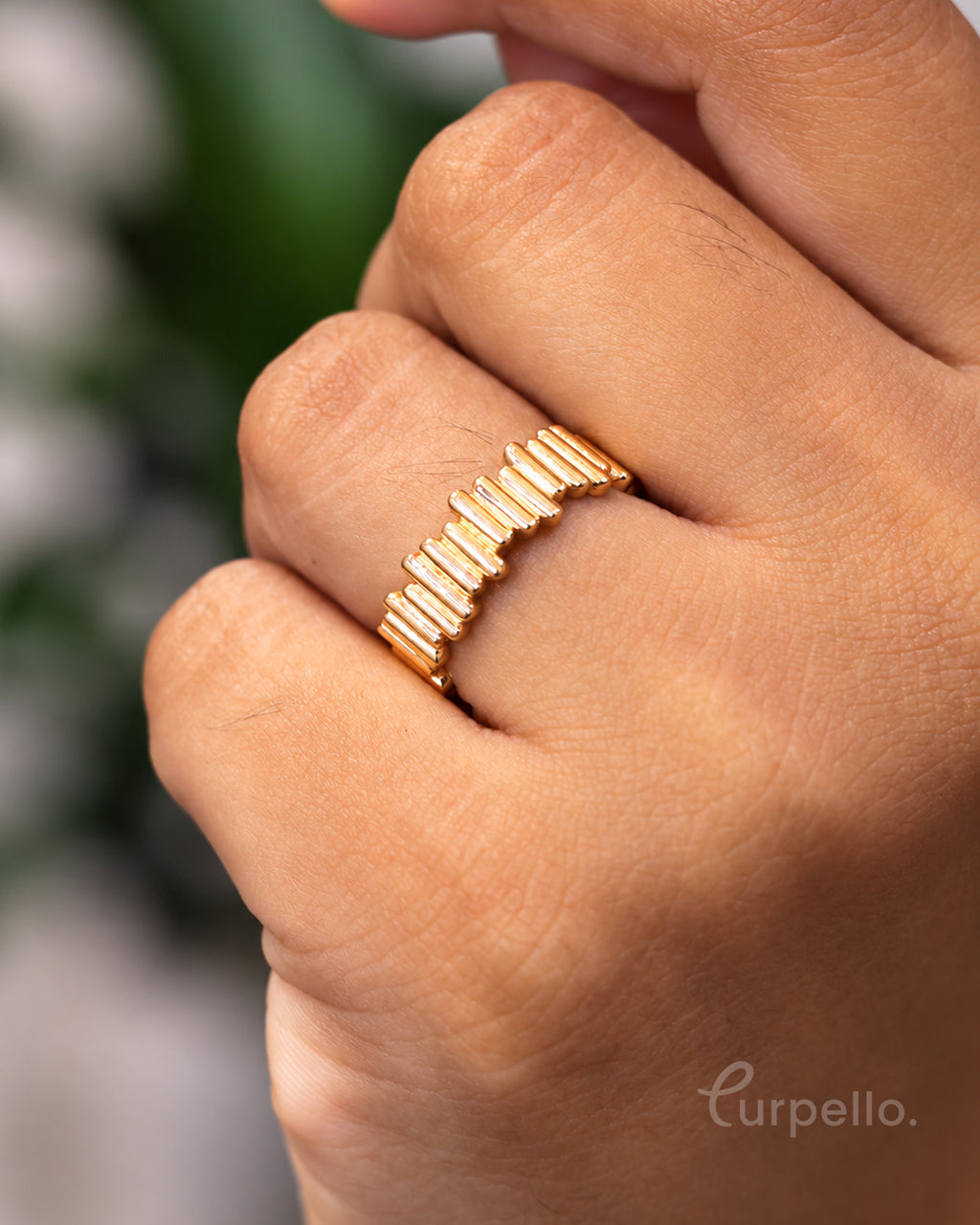 Aurelia Gold Ribbed Adjustable Ring