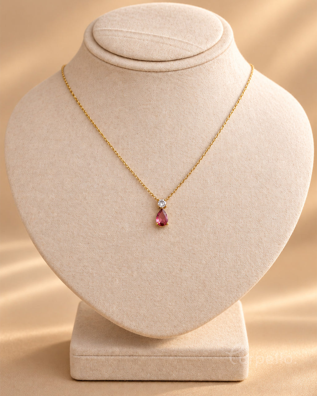 Rose Teardrop Minimal Necklace