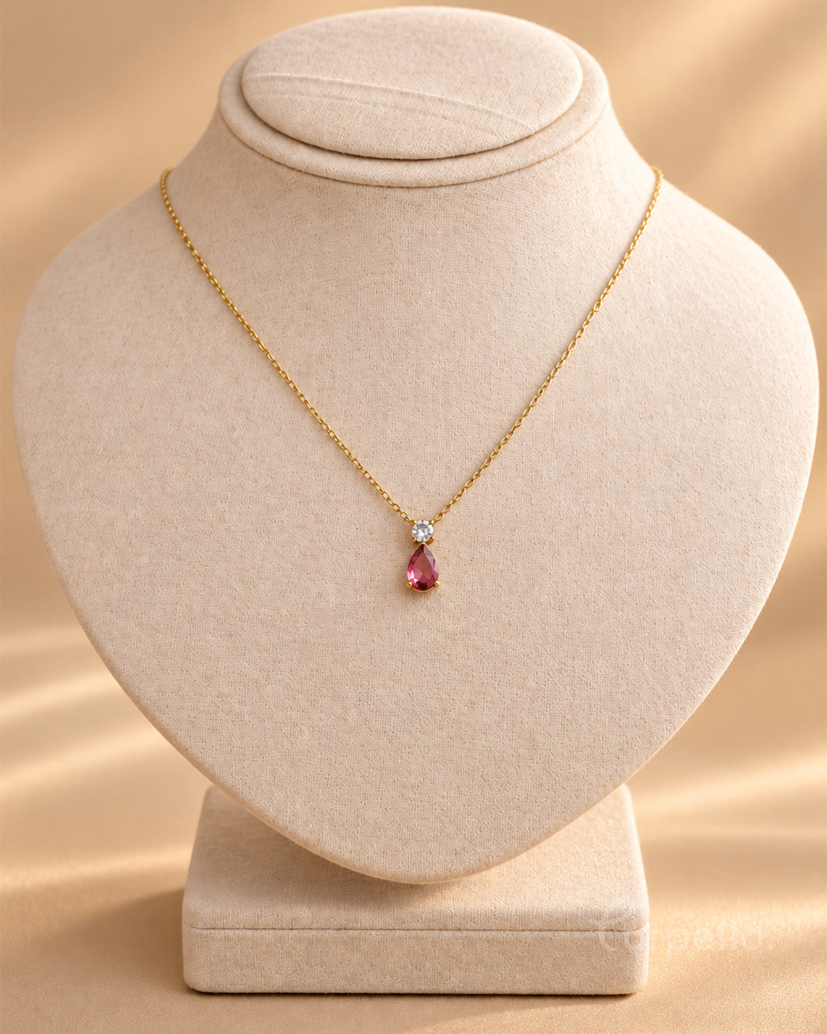 Rose Teardrop Minimal Necklace