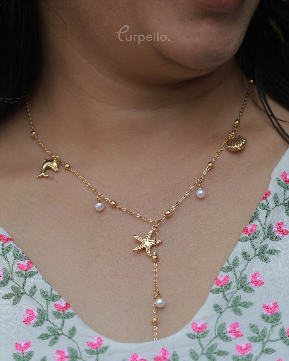 Purpello Ocean Charm Drop Chain