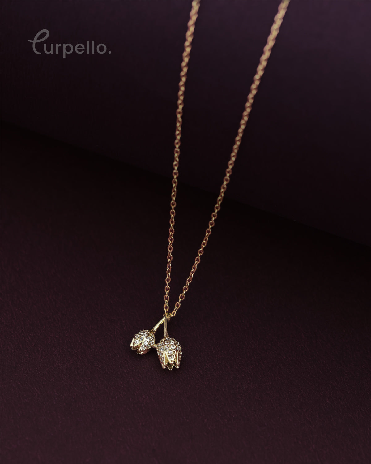 Purpello Twin Bloom Anti-Tarnish Pendant Chain