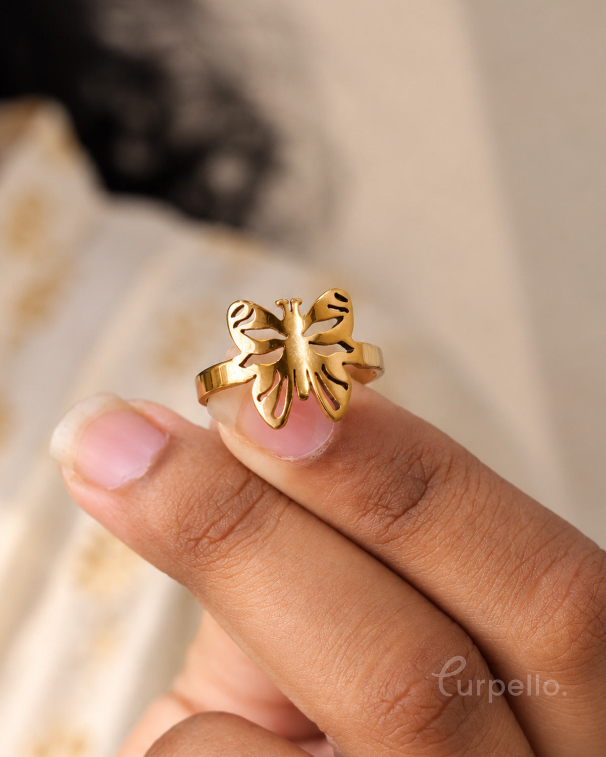 Fluttera Gold Butterfly Ring