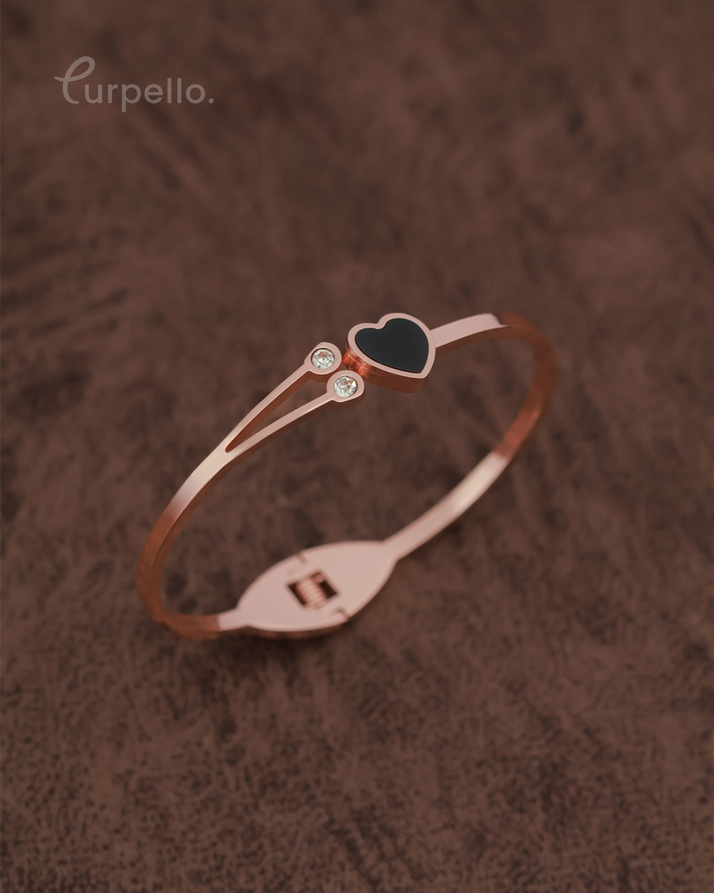 Purpello Midnight Heart Rose Gold Bangle