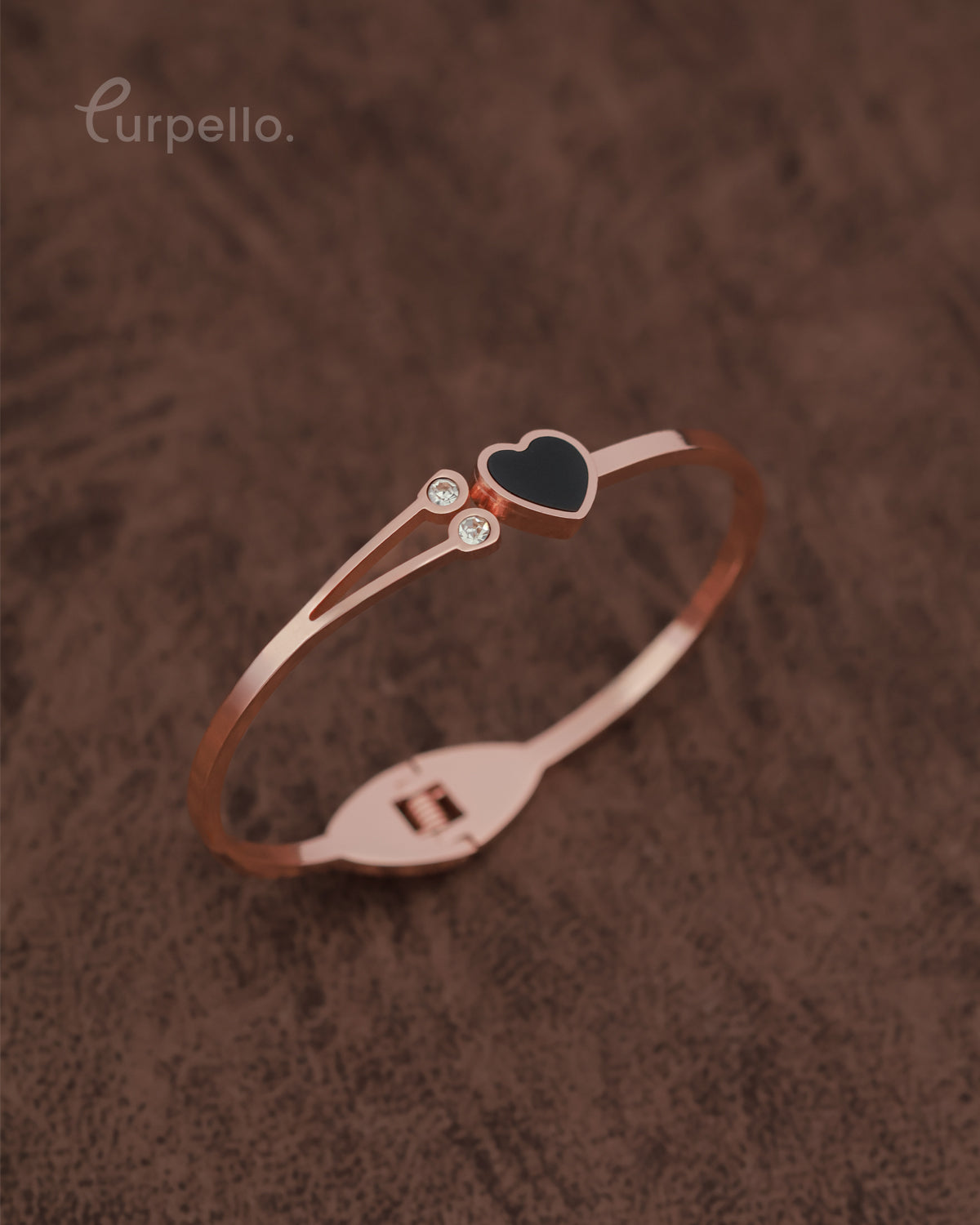 Purpello Midnight Heart Rose Gold Bangle