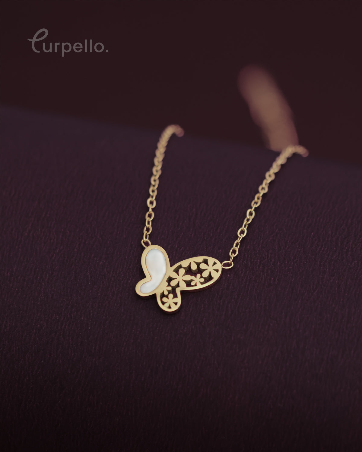 Purpello Golden Flutter Butterfly Chain