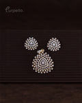 Purpello Radiant Triangle Halo Diamond Replica Pendant Set