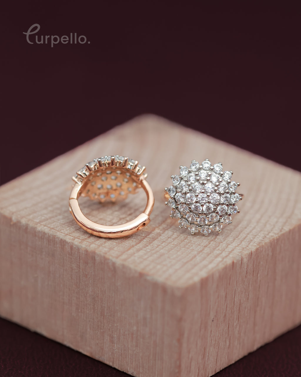 Purpello Crystal Bloom Stud Earrings