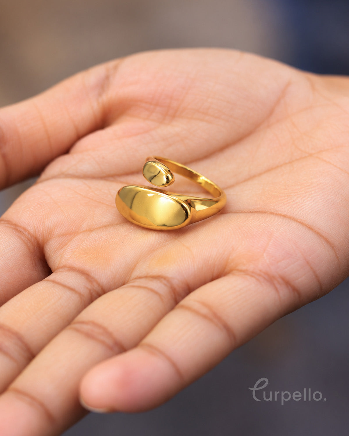 Sculpted Gold Open Ring