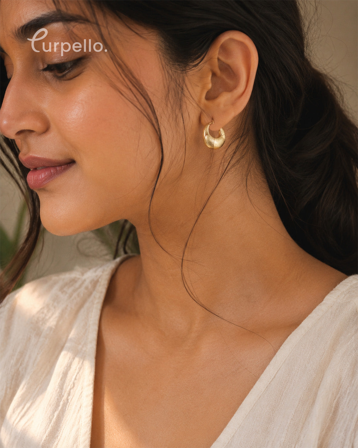Purpello Gold Huggie Hoop Earrings