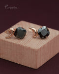Purpello Midnight Stone Crescent Earrings