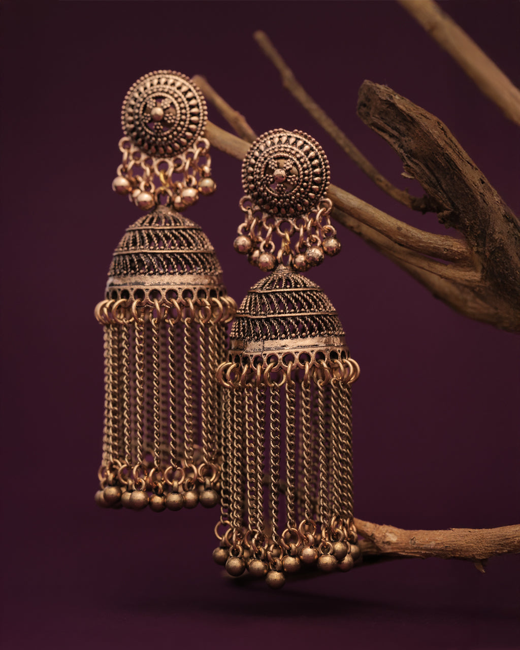 Purpello Antique Long Jhumka Earring