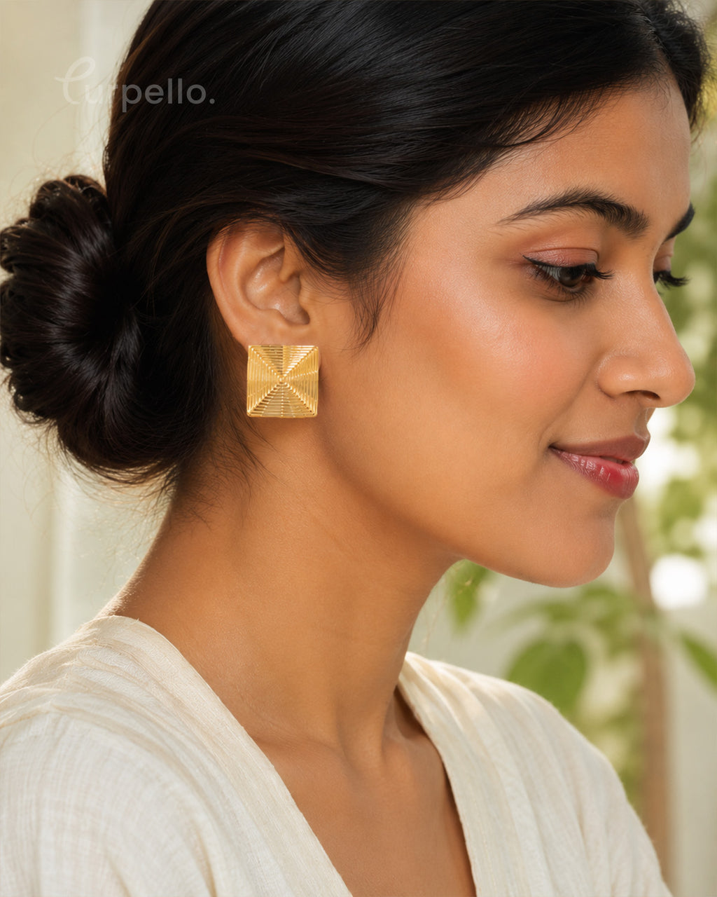 Purpello Premium Geometric Square Stud Earrings
