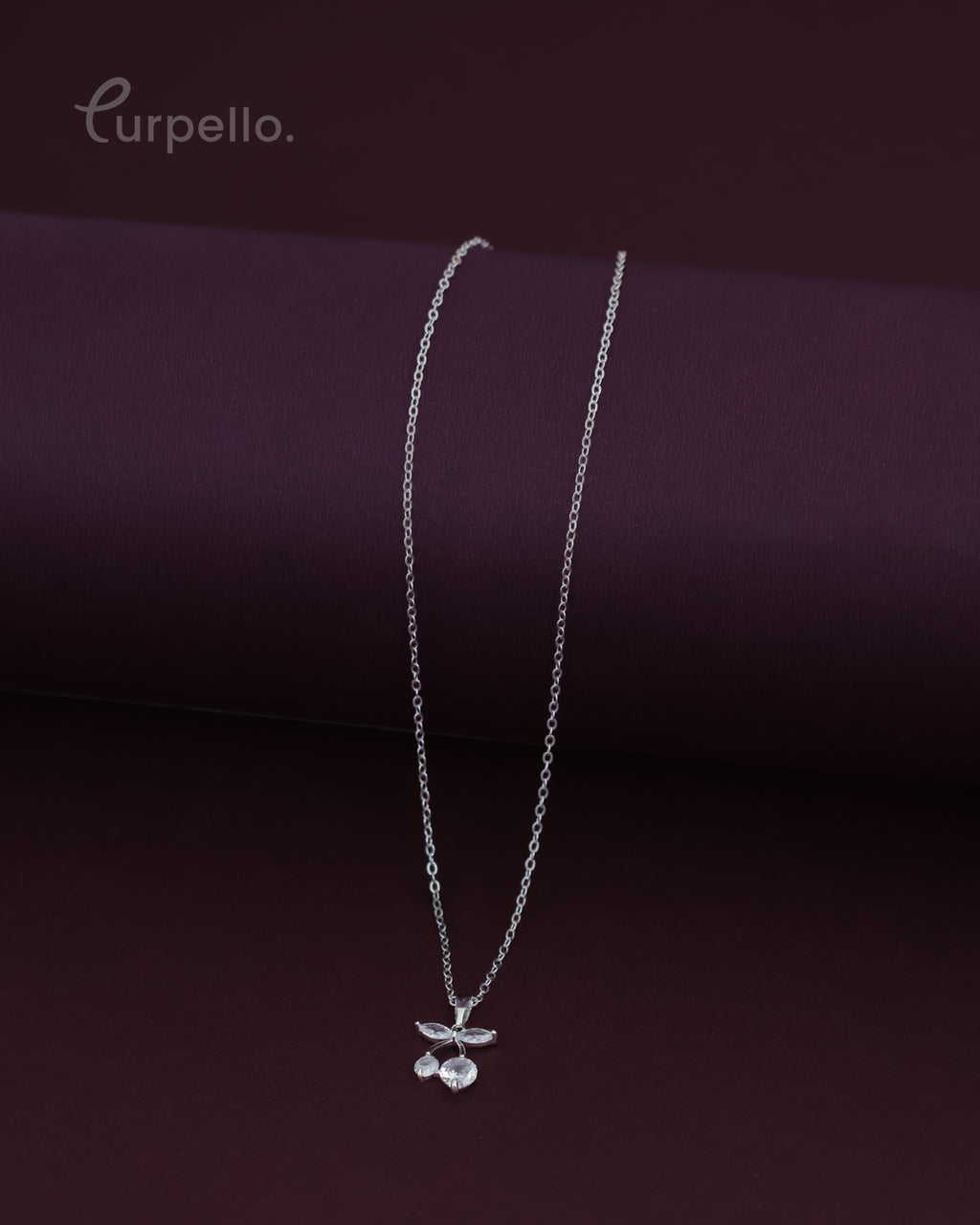 Purpello Cherry Crystal Pendant Chain