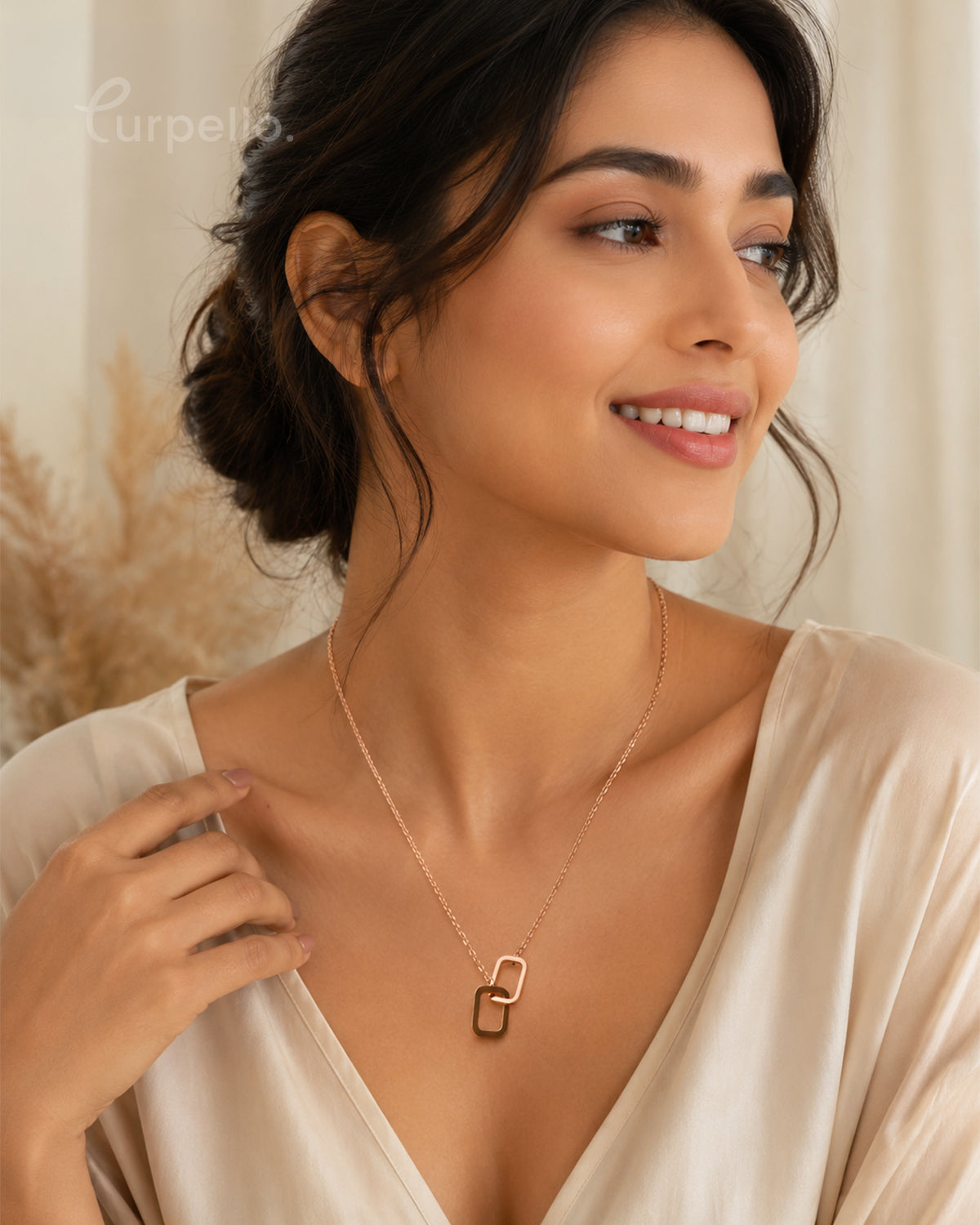 Purpello Interlocking Rose Gold Pendant Chain