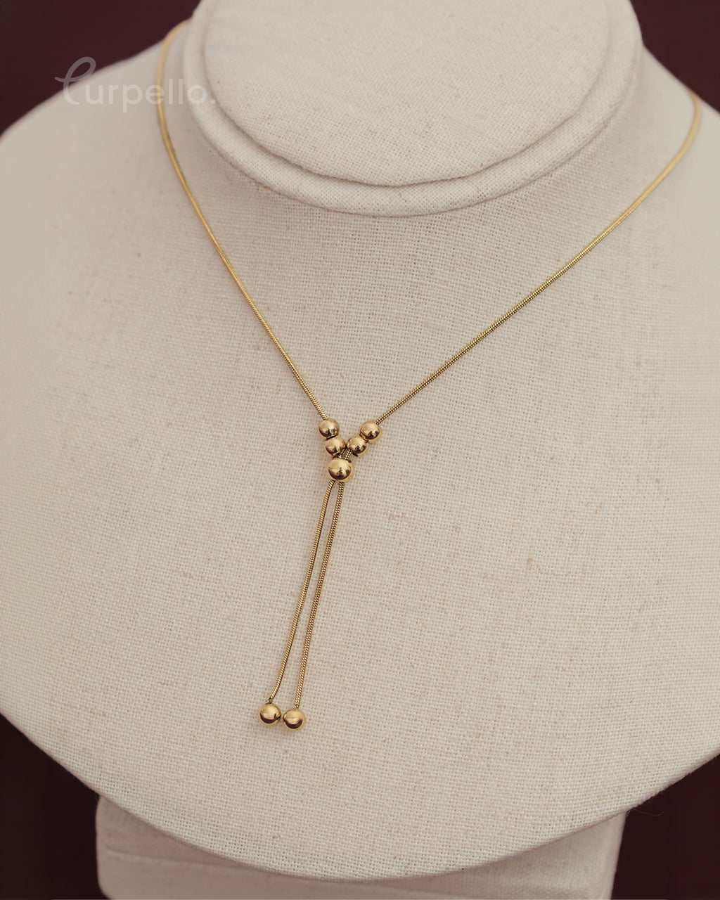 Purpello Adjustable Gold Bead Drop Chain