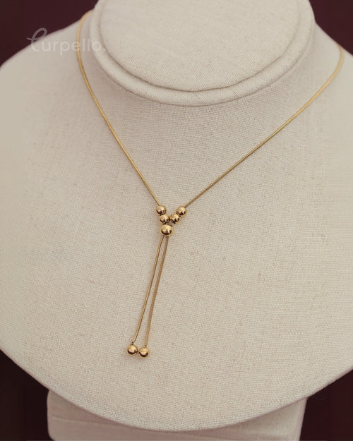 Purpello Adjustable Gold Bead Drop Chain