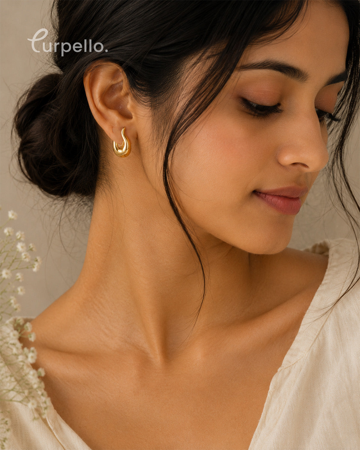 Modern Gold Chunky Hoop Earrings