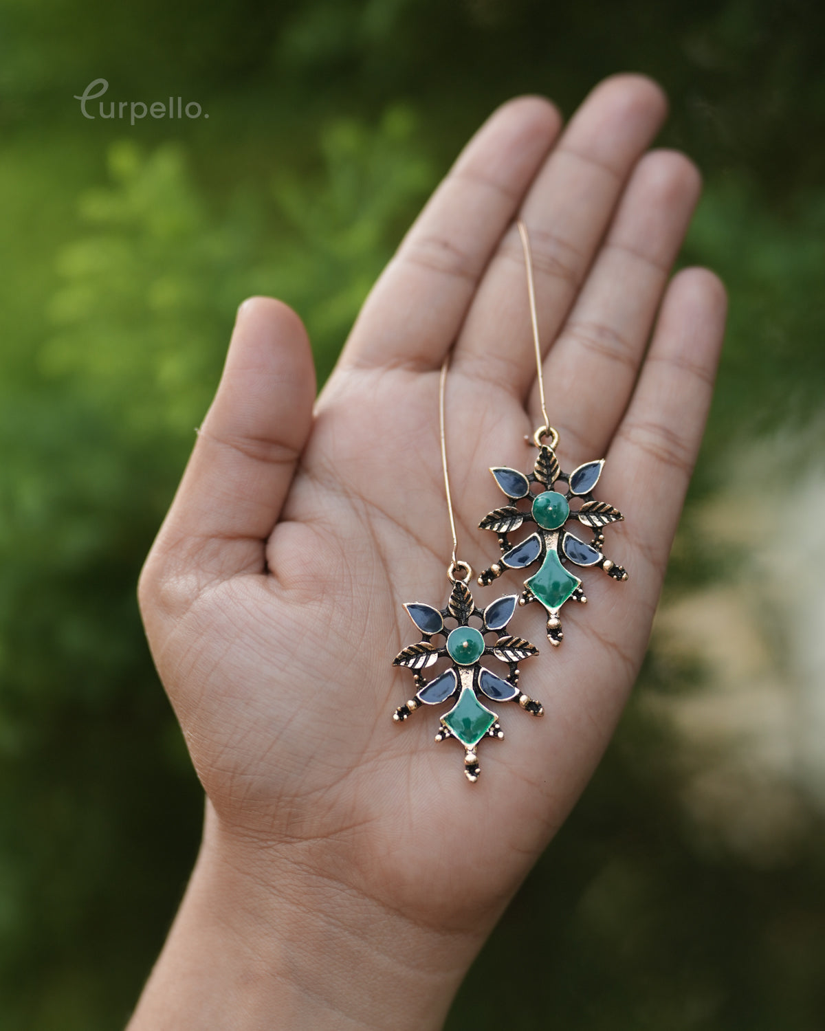 Purpello Dual Colour Hook Long Earring