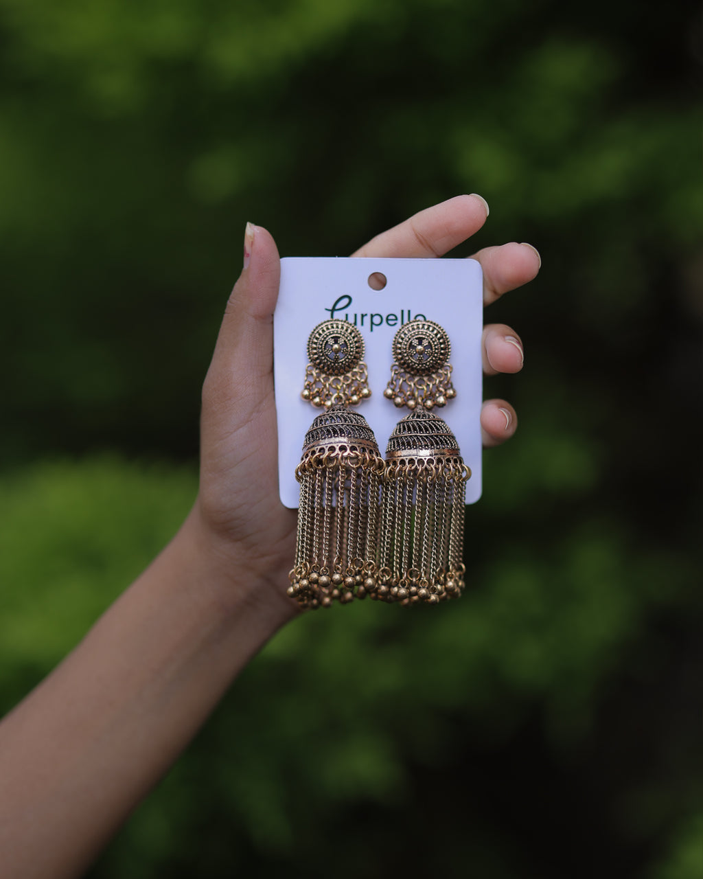 Purpello Antique Long Jhumka Earring