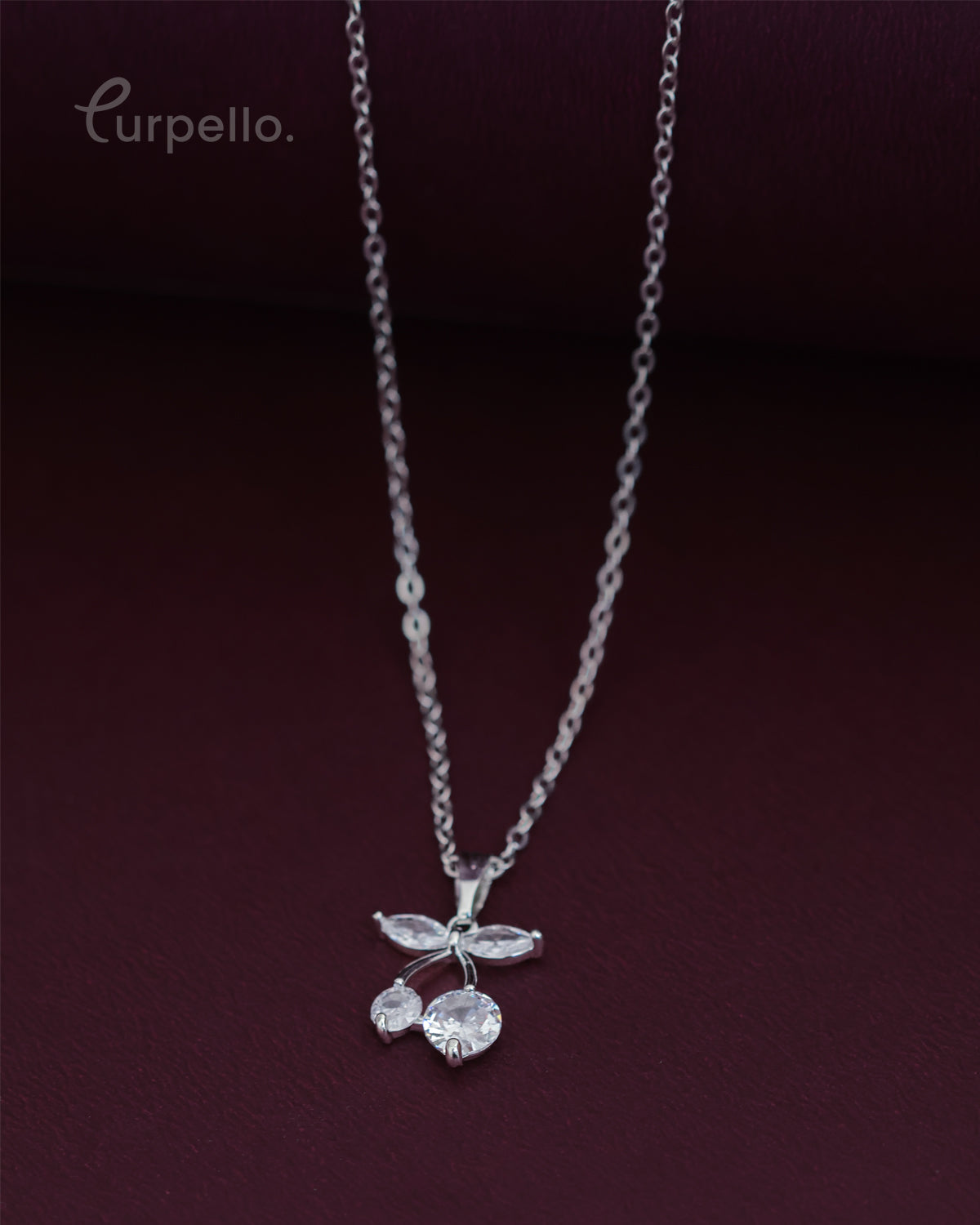 Purpello Cherry Crystal Pendant Chain