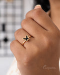 Purpello Butterfly Black Stone Ring