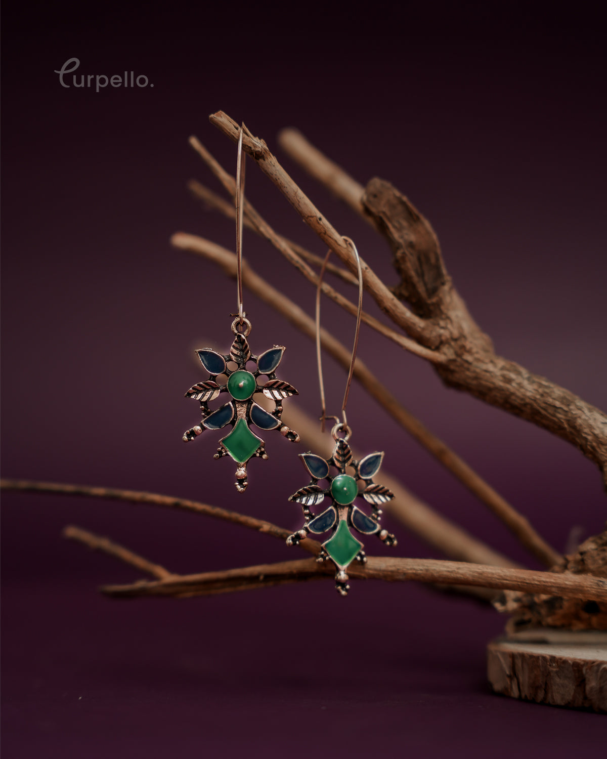 Purpello Dual Colour Hook Long Earring