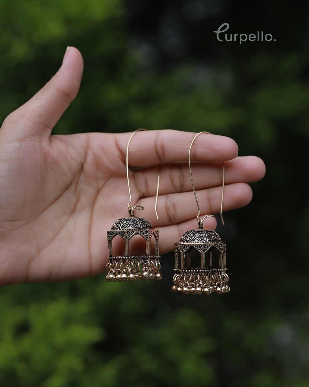 Purpello Antique Dome Jhumka Earrings
