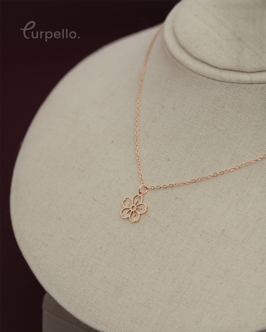 Purpello Elegant Floral Rose Gold Pendant Chain