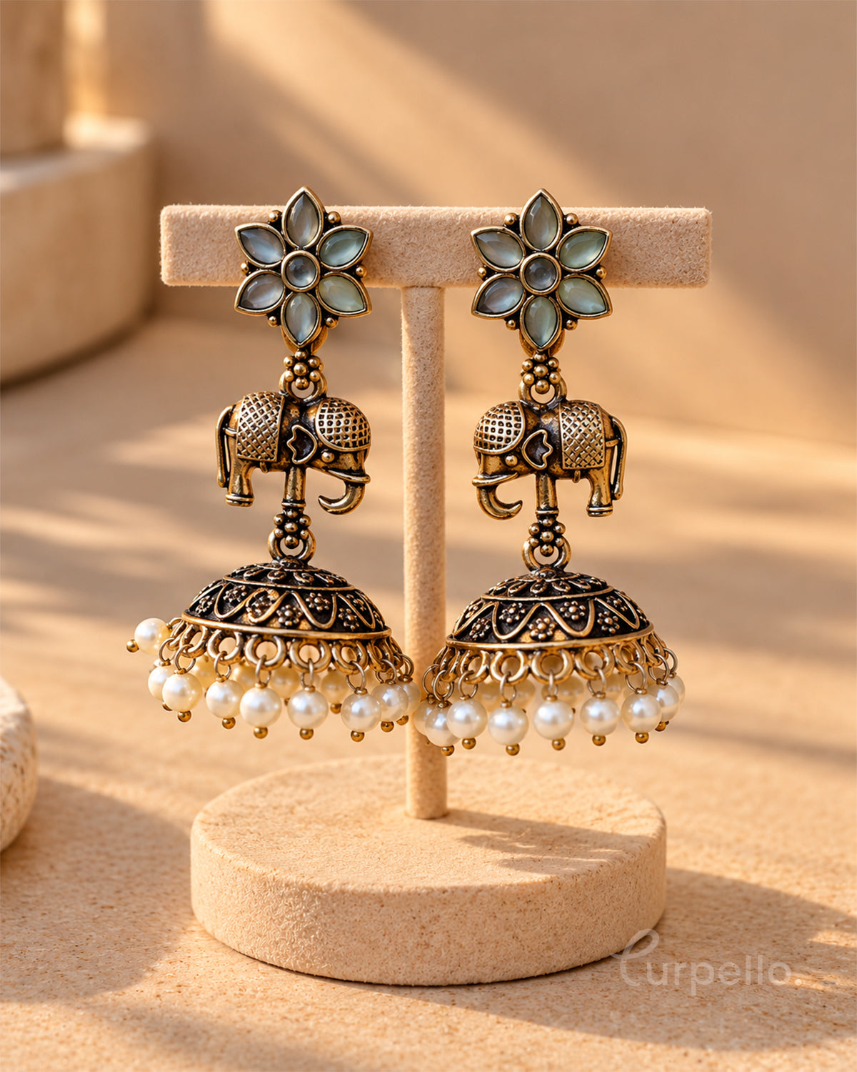 Purpello Elephant Jhumka Earrings