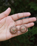 Purpello Antique Floral Disc Drop Earrings
