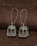 Purpello Silver Antique Dome Jhumka