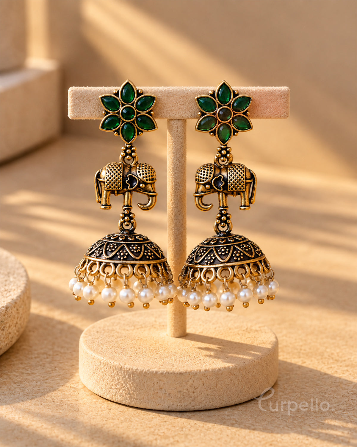 Purpello Elephant Jhumka Earrings
