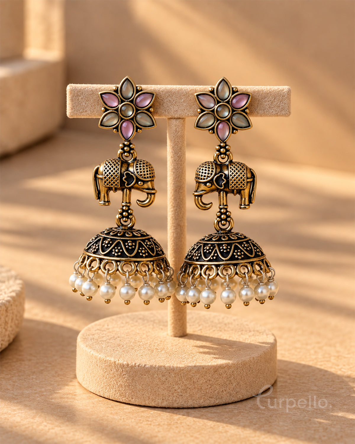Purpello Elephant Jhumka Earrings